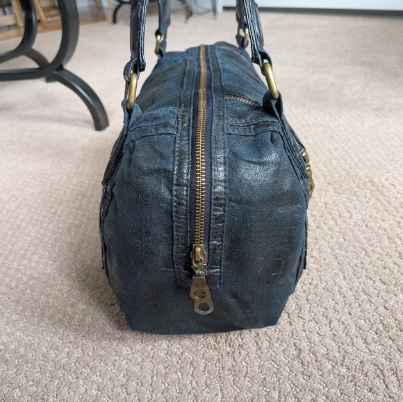 Matt & Nat Japanese Paper Shoulder Bag Teal - Picture 3 of 11